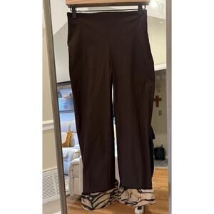 Cache Brown Dress Pants with Tiger Print Cuffs Small